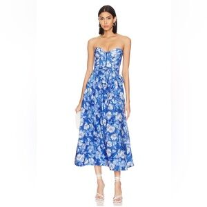 Floral Strapless Bardot Dress